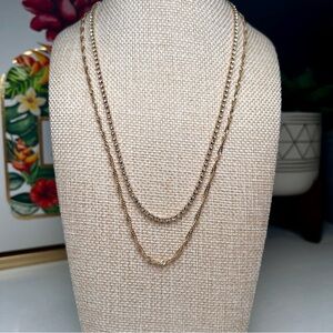 Layered Gold Chain Necklaces Crystal Accents Minimalist Classic Elegant Modern
